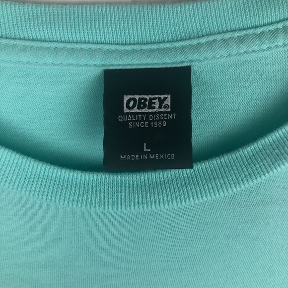 OBEY Problems In Paradise T-SHIRT Turquoise Large - Picture 3 of 5